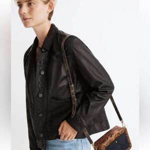 Madewell washed Leather Chore Jacket EUC in XS